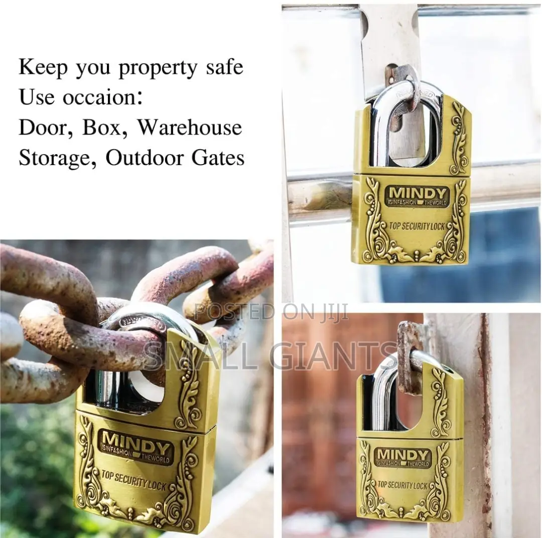 Mindy Large Guarded Anti-Theft, Padlock - Golden