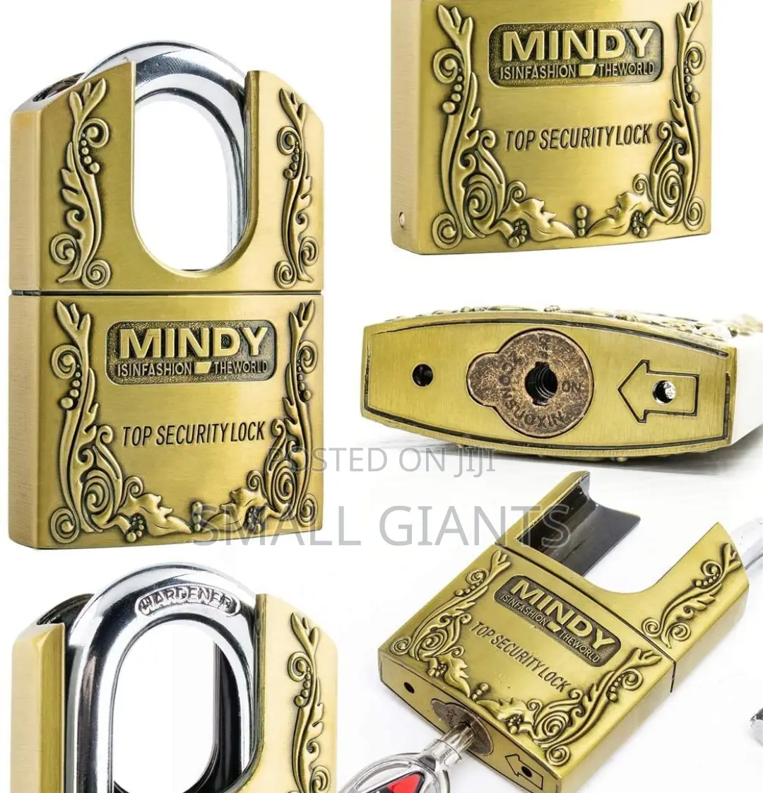 Mindy Large Guarded Anti-Theft, Padlock - Golden