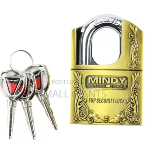 Mindy Large Guarded Anti-Theft, Padlock - Golden