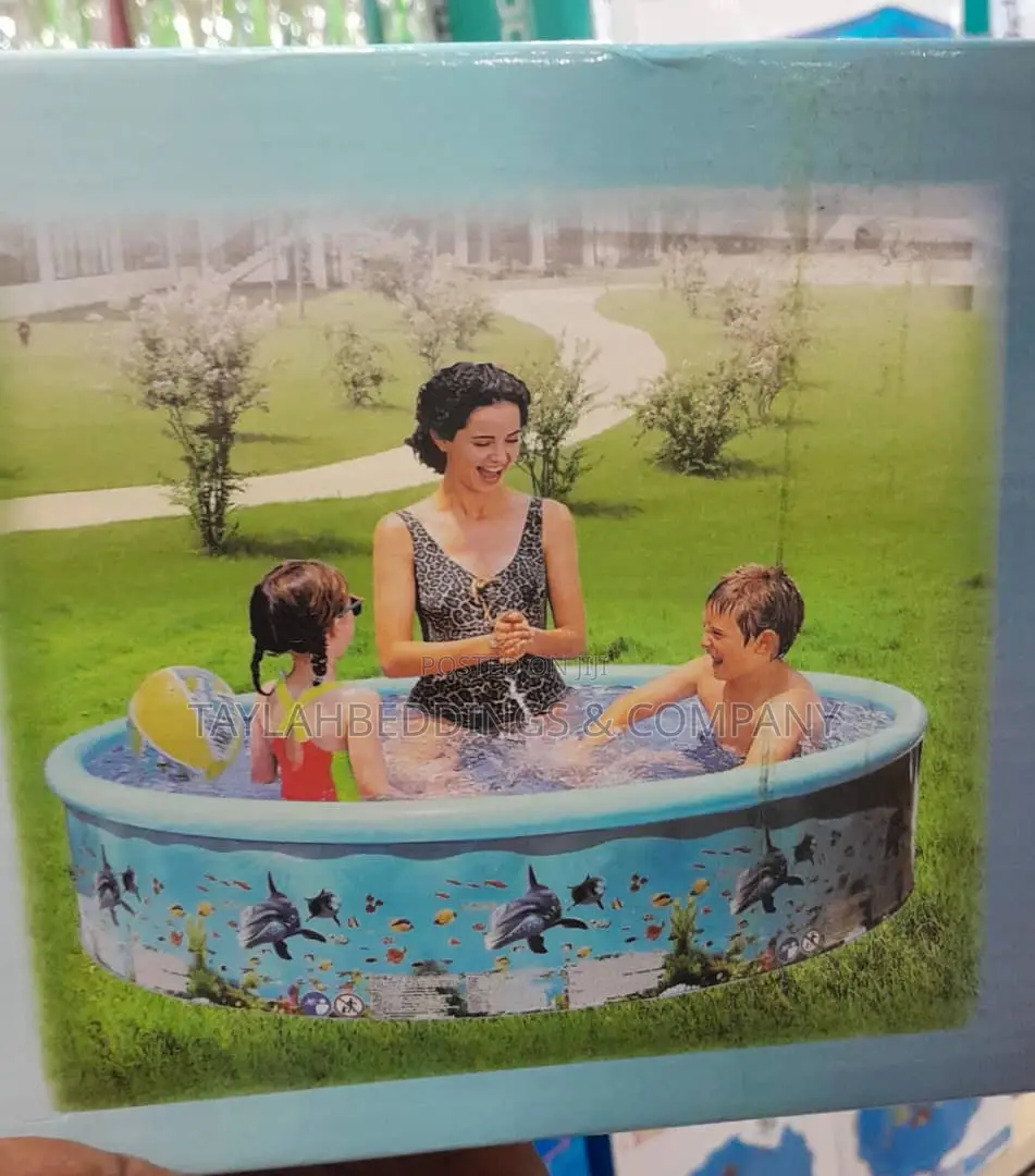 Inflatable Triple Ring Children's Swimming Pool Green