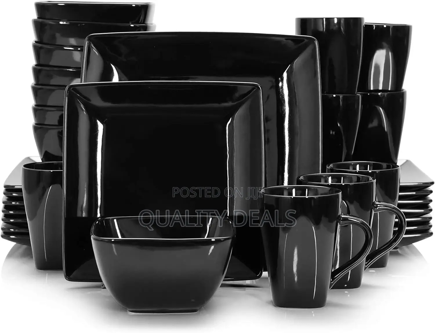 24 Piece Plates Cups Soup Bowls Dinner Set