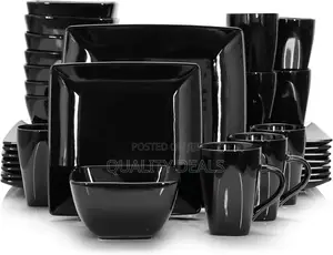 24 Piece Plates Cups Soup Bowls Dinner Set