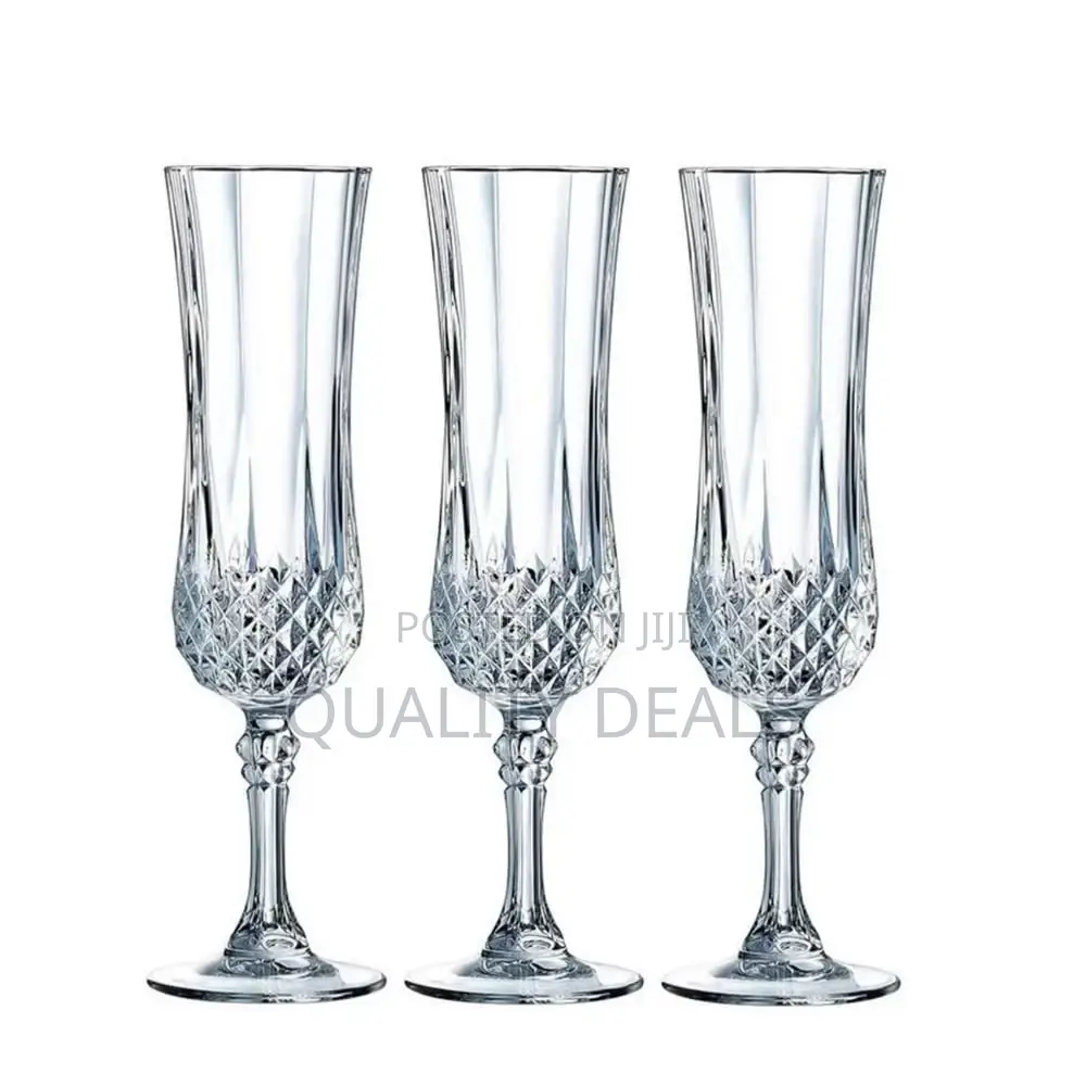 6 Piece Crystal Champagne Flute Wine Glasses