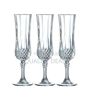 6 Piece Crystal Champagne Flute Wine Glasses