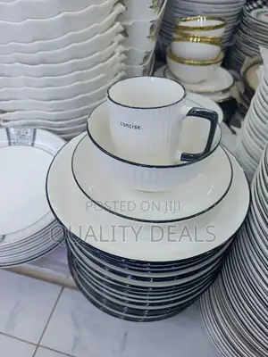 24 Piece Blue Line Dinner Set