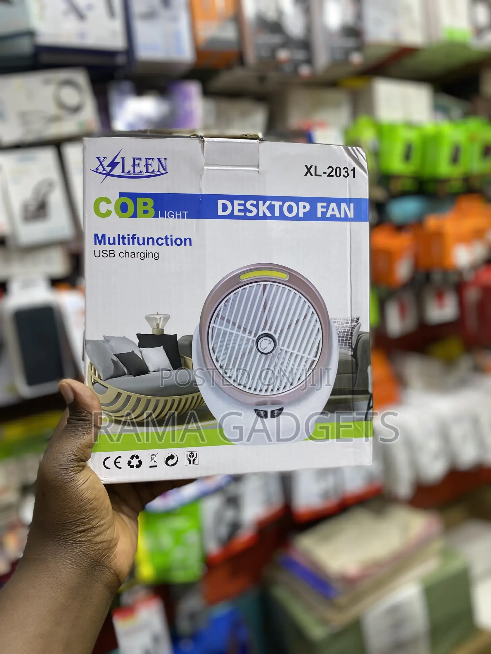Rechargeable Desk Fan Cob Light XL 2031