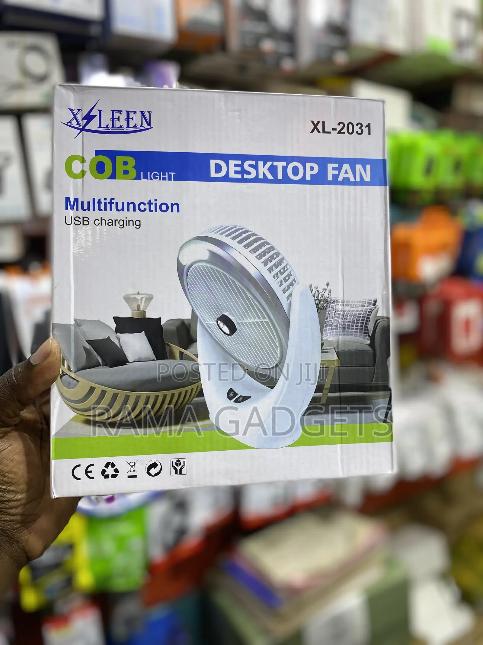 Rechargeable Desk Fan Cob Light XL 2031