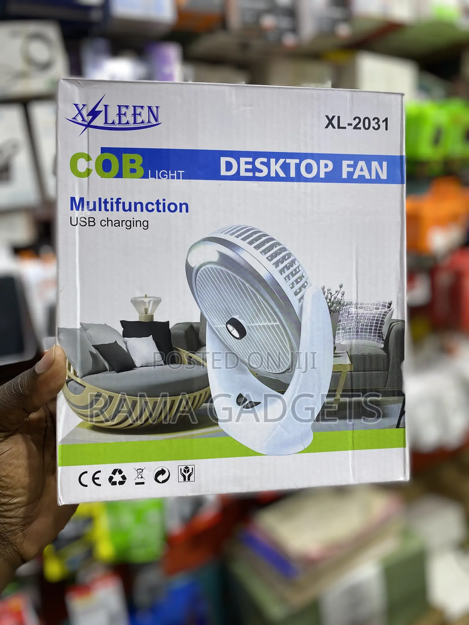 Rechargeable Desk Fan Cob Light XL 2031