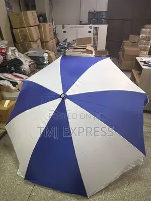 Blue and White Striped Umbrella Tent
