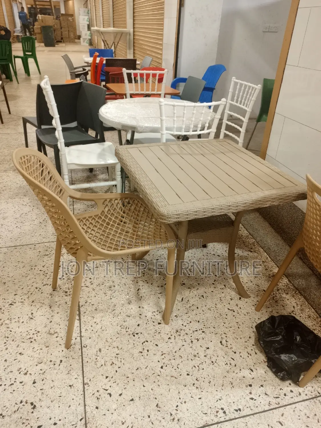 Restaurant Plastic Table and One Chair