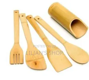Bamboo Kitchen Cooking Set 5 in 1 Brown
