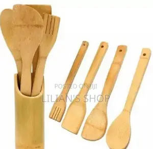 Bamboo Kitchen Cooking Set 5 in 1 Brown