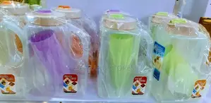 4L Fridge Bottle and 4 Glasses
