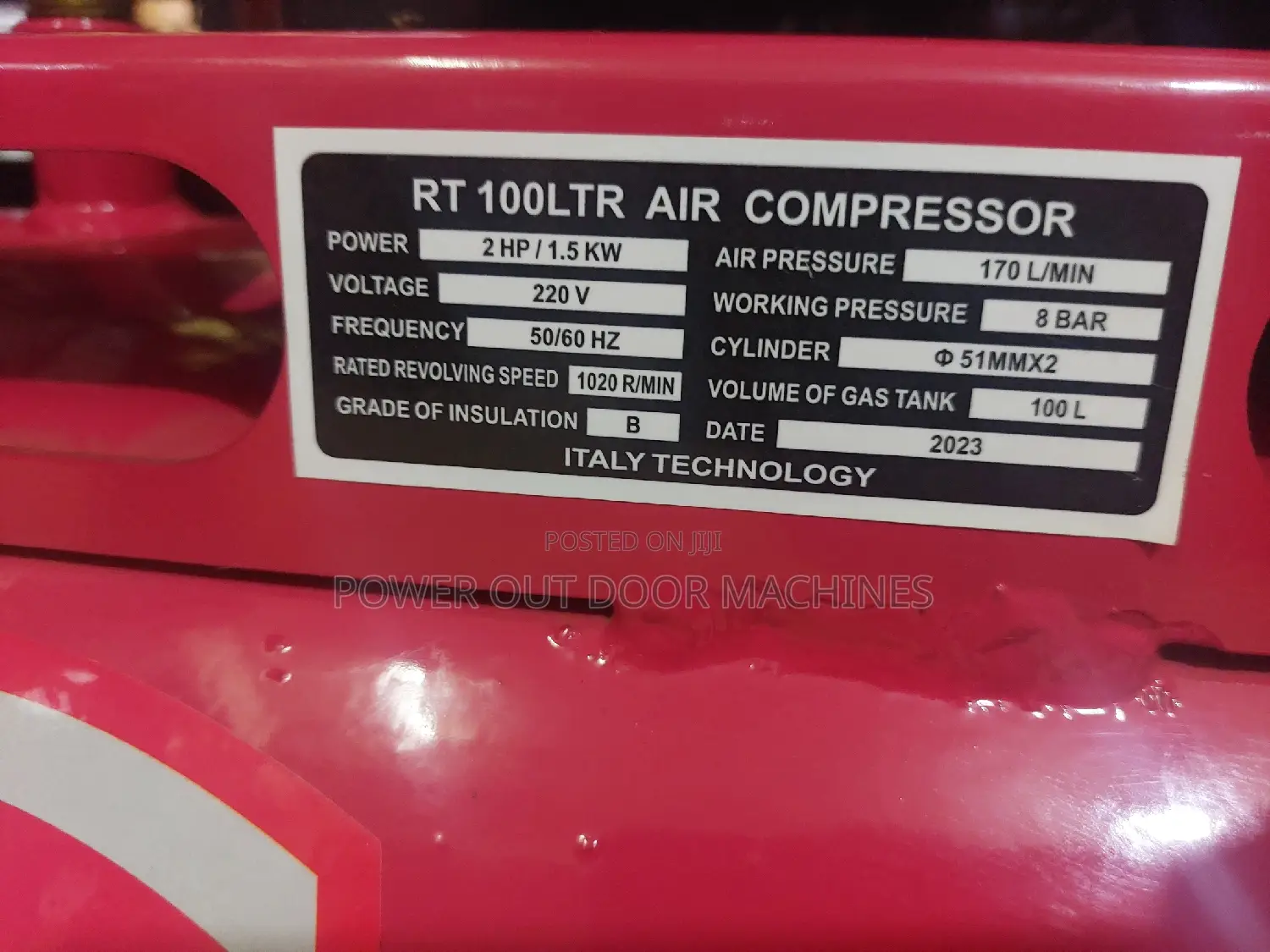 100 Litre Compressor Duo Electric and Engine Run