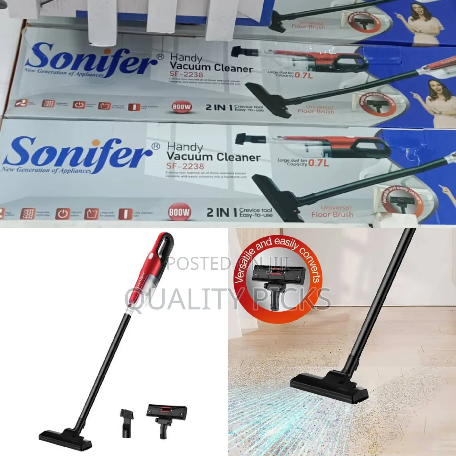 2 in 1 Sonifer Handle Vacuum Cleaner