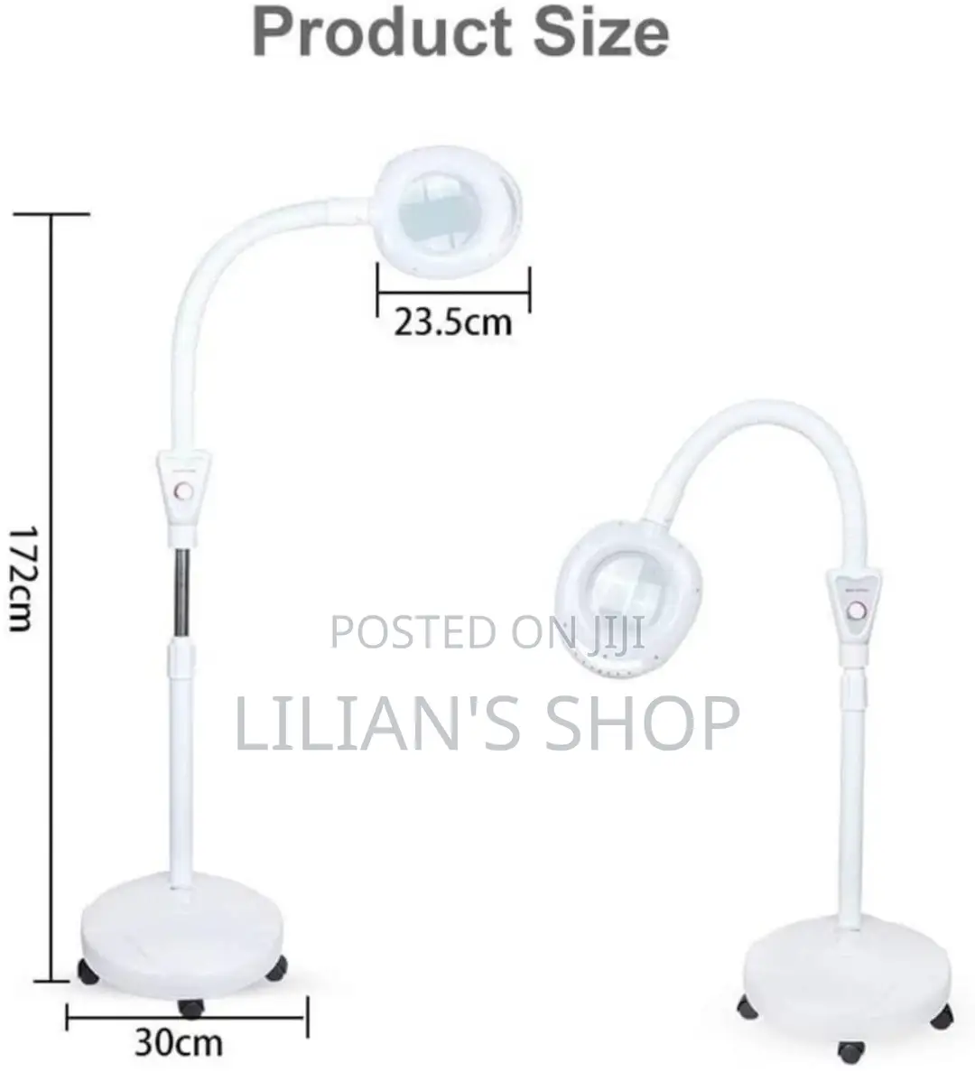 16x Magnifying Glass Lamp, Adjustable Swivel Arm Floor Stand