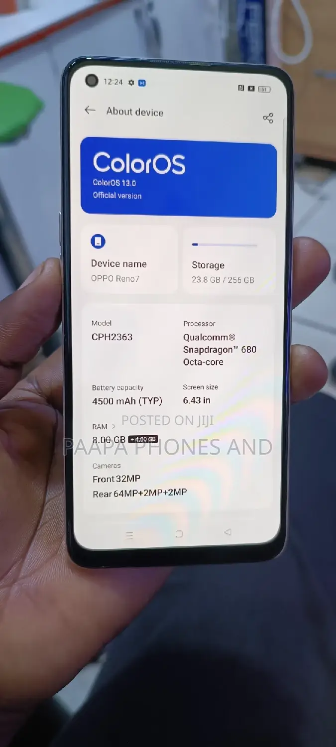 Oppo Reno7 5G 256 GB Yellow