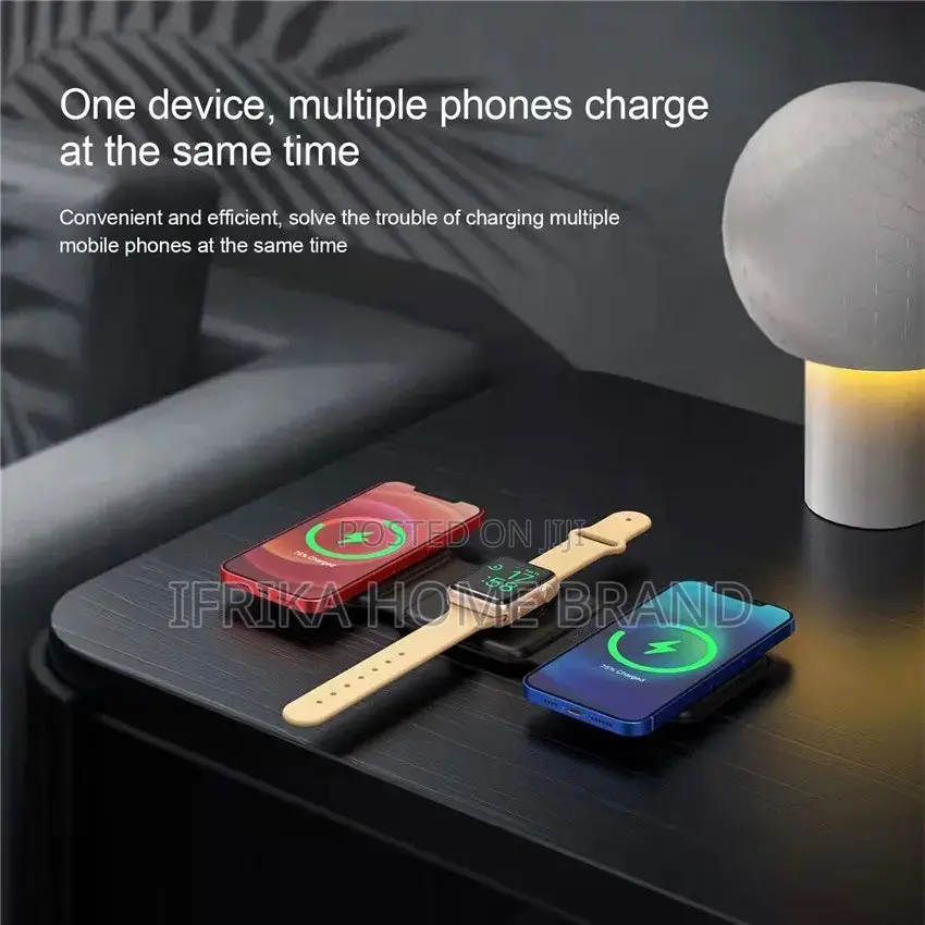 100W 3 in 1 Magnetic Portable Wireless Charger Pad iPhone