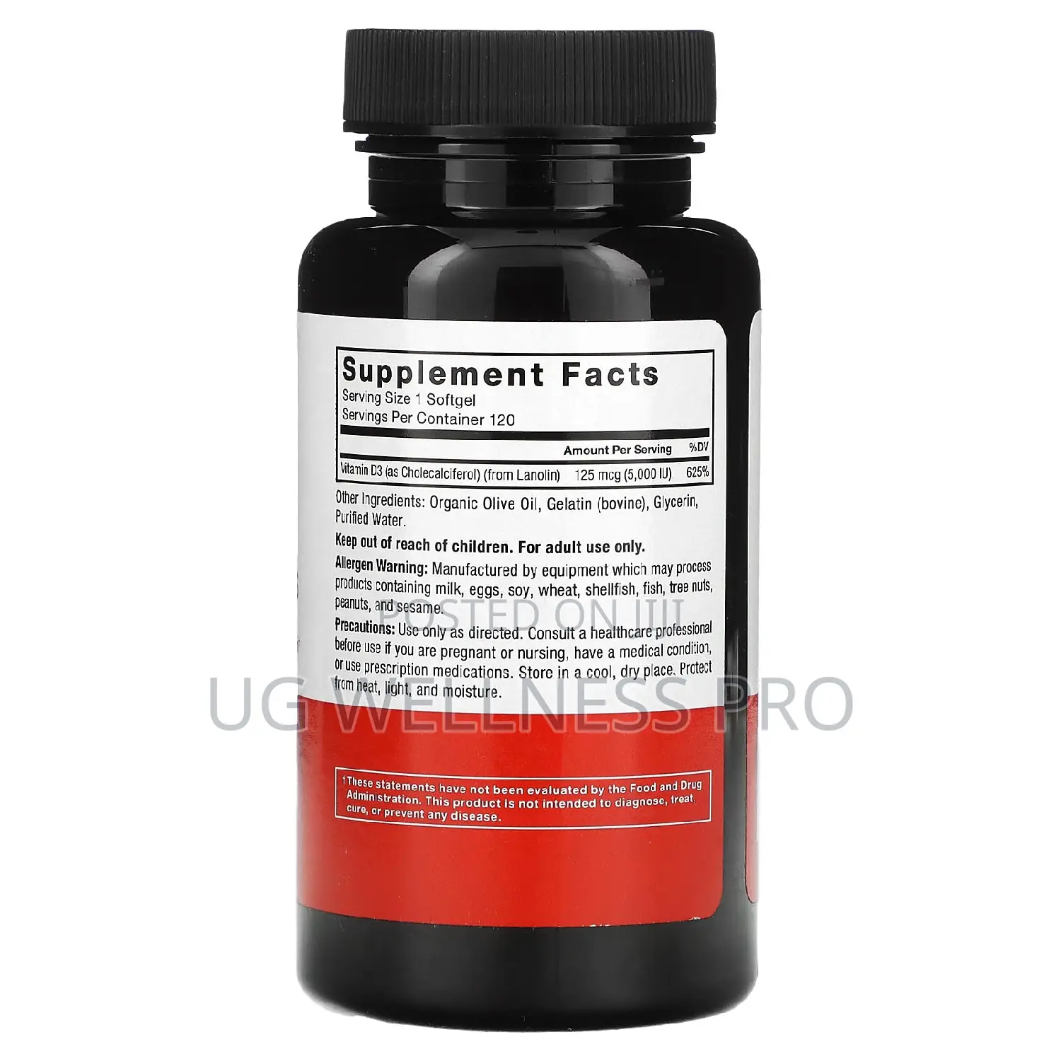 Force Factor, Vitamin D3 5000 IU, 125 McG, 120 Softgels