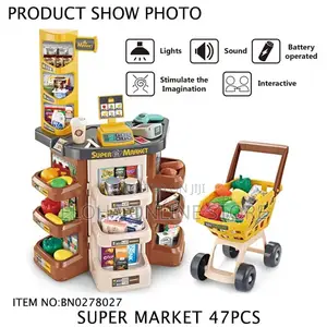 Girl Boy Pretend Play Toy Supermarket Shopping Play Set