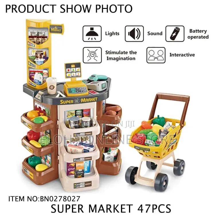 Girl Boy Pretend Play Toy Supermarket Shopping Play Set