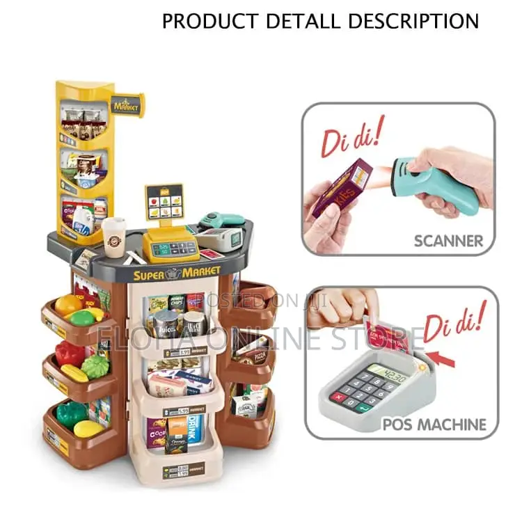Girl Boy Pretend Play Toy Supermarket Shopping Play Set