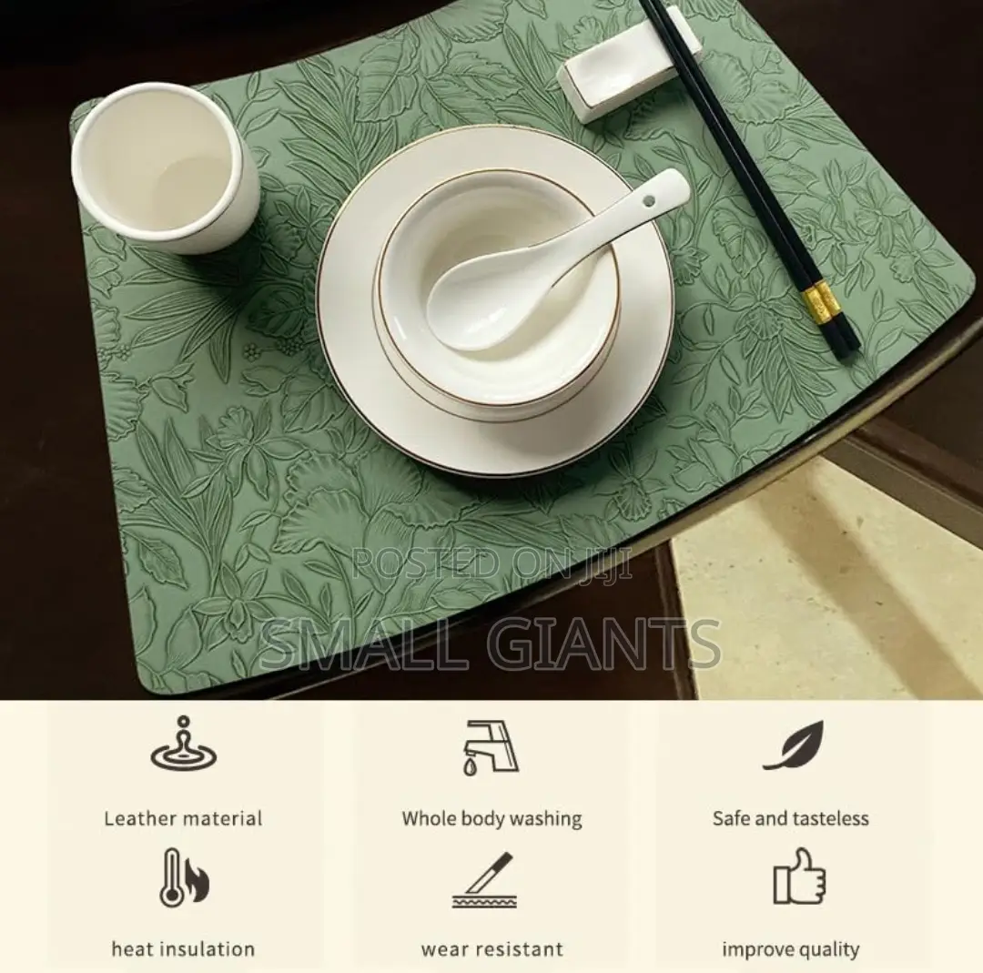 Leather Fan-Shaped Table Washable Placemats