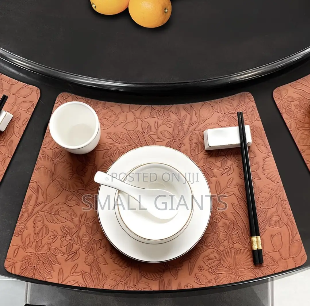 Leather Fan-Shaped Table Washable Placemats