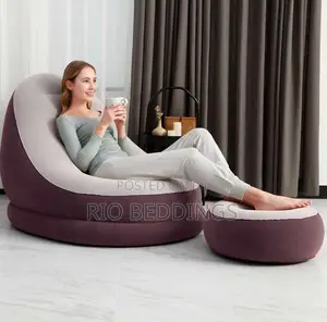 Photo - Air Sofa Chair With Stool and Pump