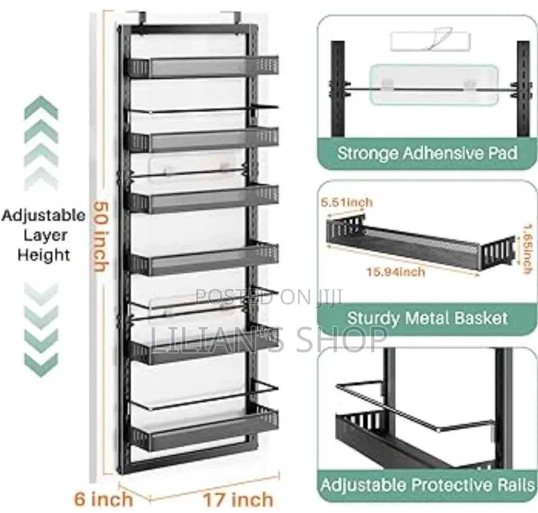 6 Tier Hanging Pantry Door Organizer Rack