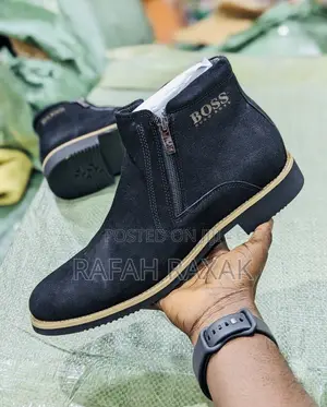 Original Suede Hugo Boss Double Zip Chelsea Ankle Boots
