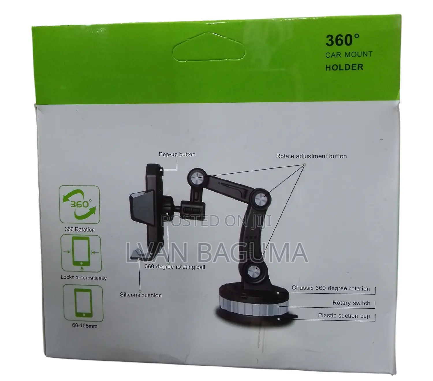 360° Rotation Car Mobile Phone Holder - Strong and Durable.