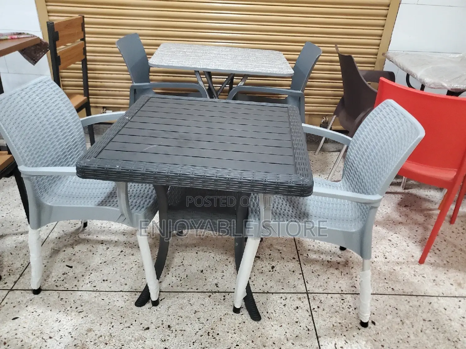 Balcony Plastic Chairs and Table