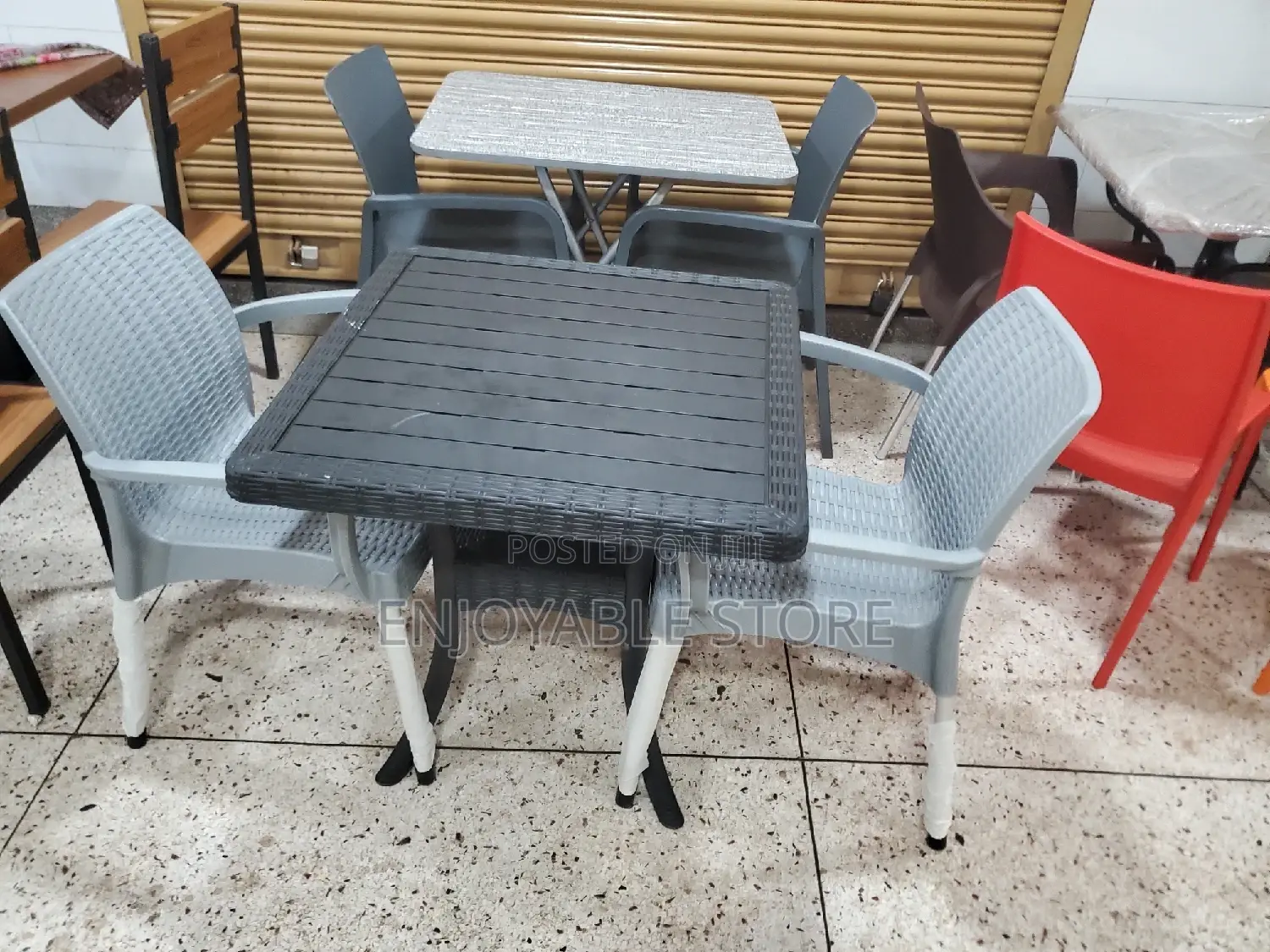 Balcony Plastic Chairs and Table