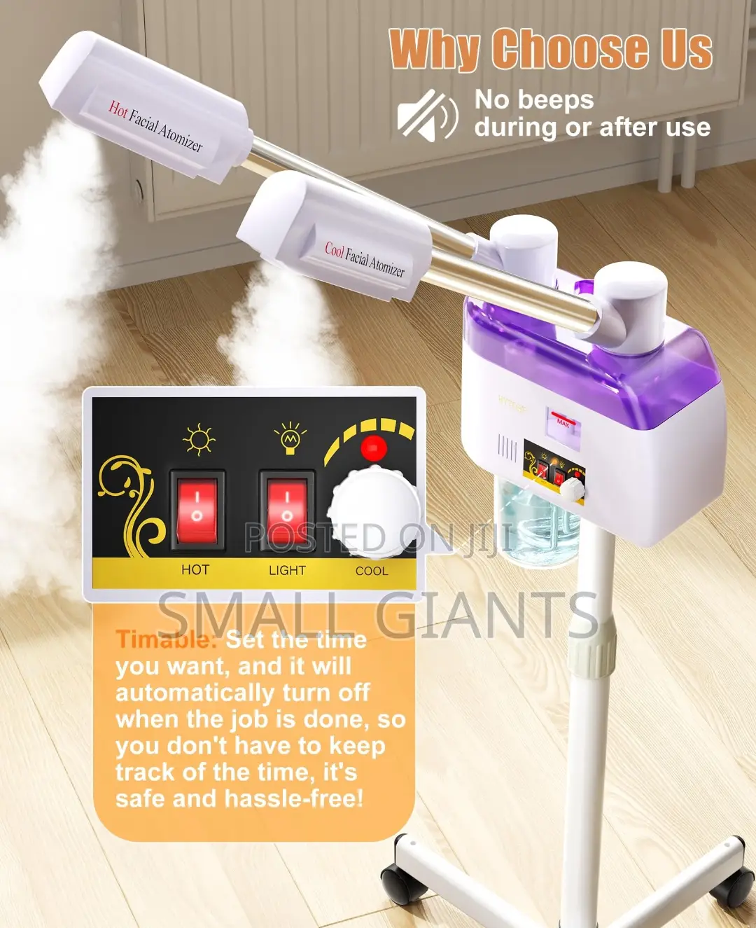 2 In 1 Cold And Hot Double Nozzle Facial Steamer
