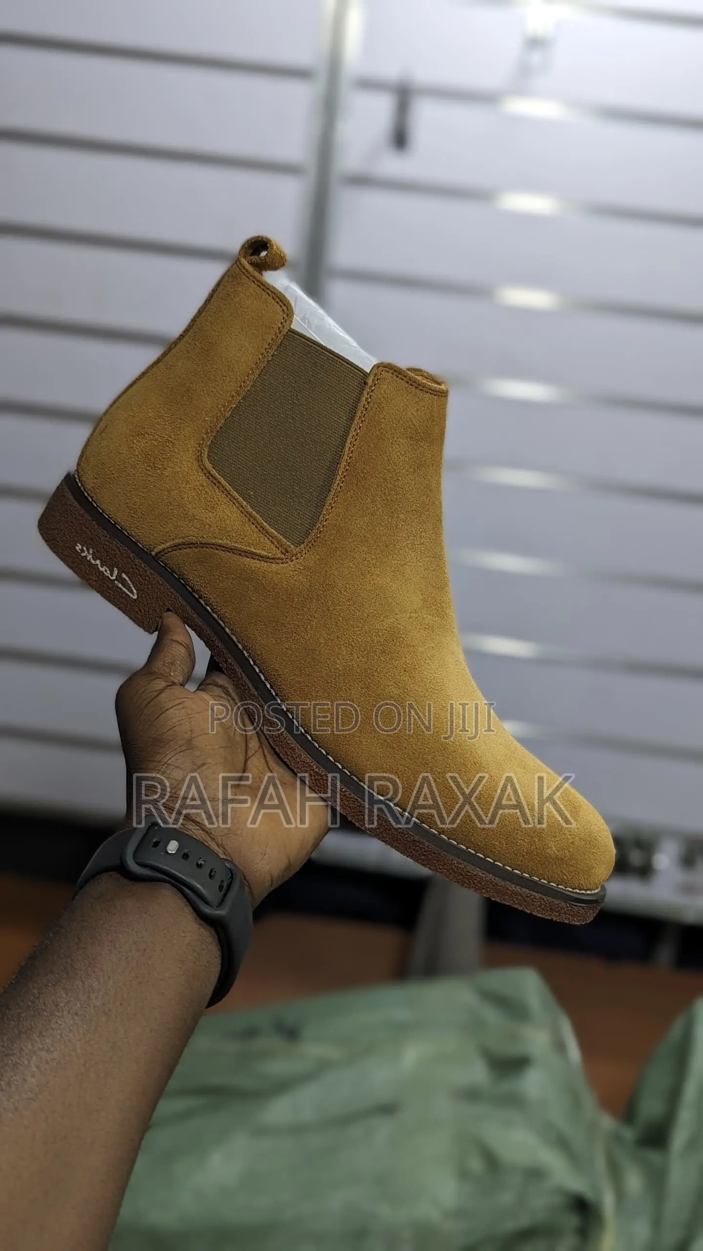 Original Men’S Clarks Yellow Suede Chelsea Boots