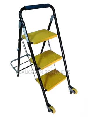 EPSILON 3 Step Steel Ladder With Hand Truck and Wheels 150kg