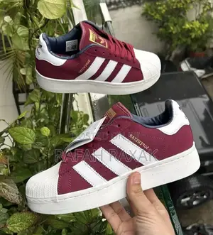 Original Unisex Adidas Superstar XLG Red Suede Sneaker
