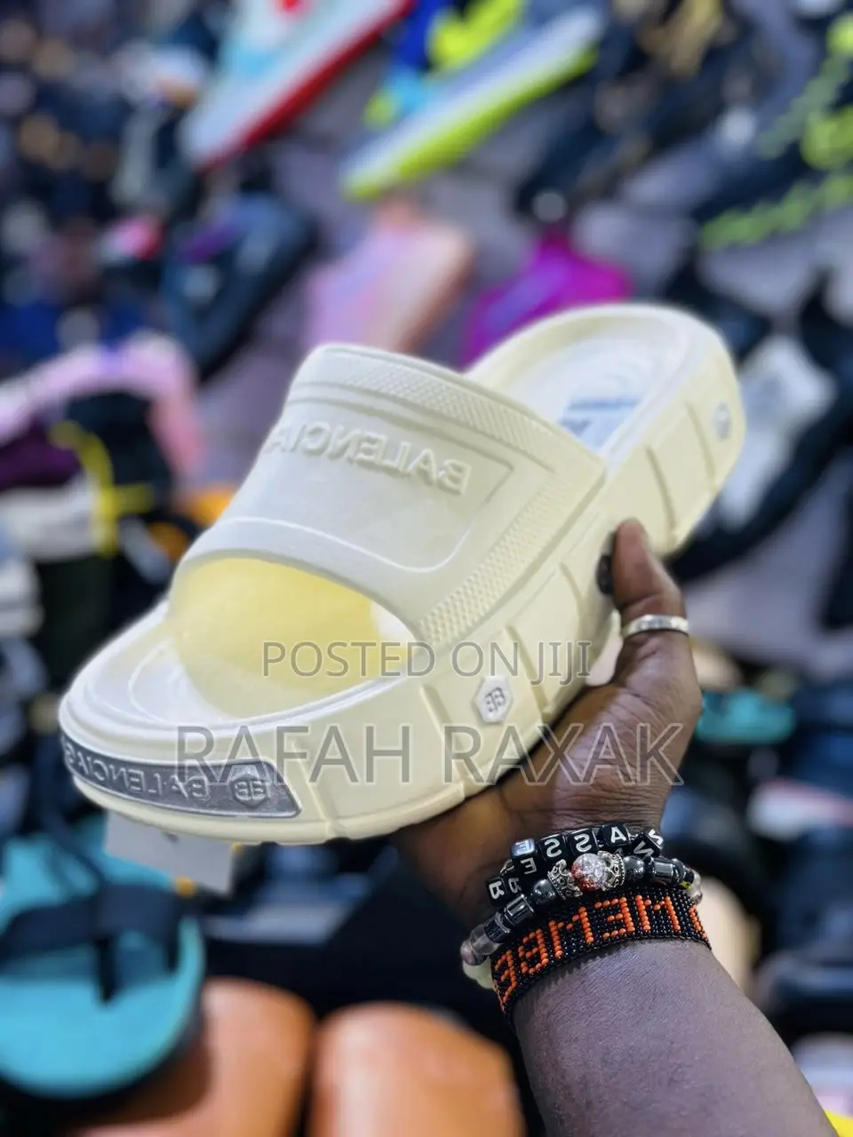 Original Men’S Cream Balenciaga Push in Sandals