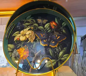 2pcs Designed Round Trays
