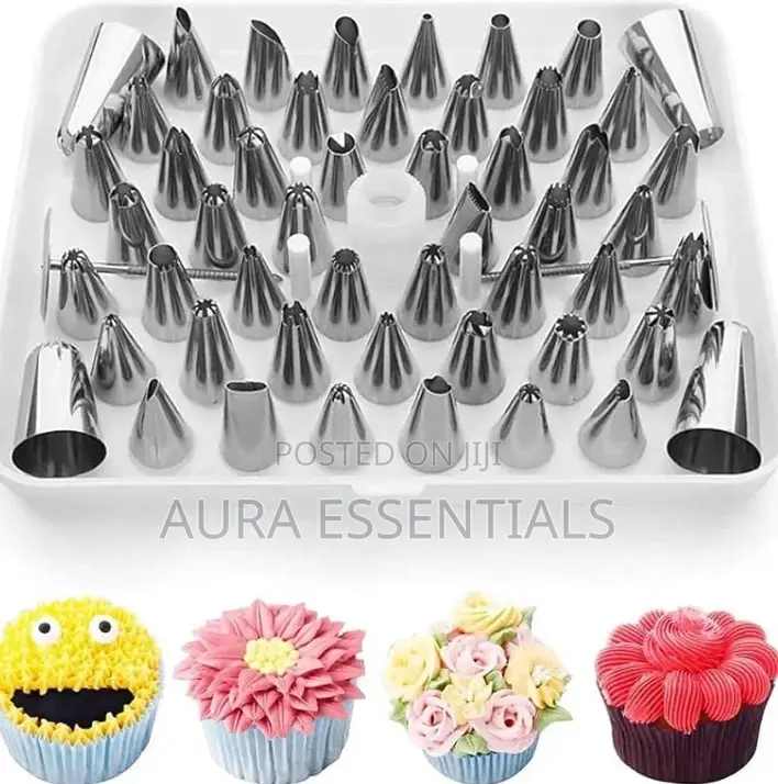 Steel 52-Pieces Icing Nozzles Tips Nozzle Cake Decorating