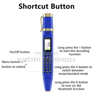 GSM Smart Pen Phone With Dual Nano SIM Card Memory Card Sl