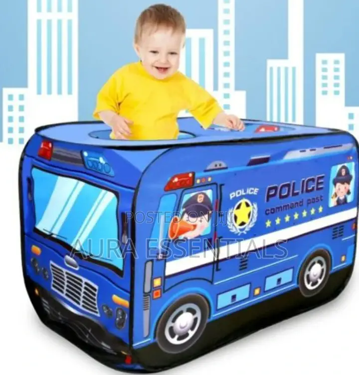 Mini Police Car Tent Play Gym for Toddlers - Blue