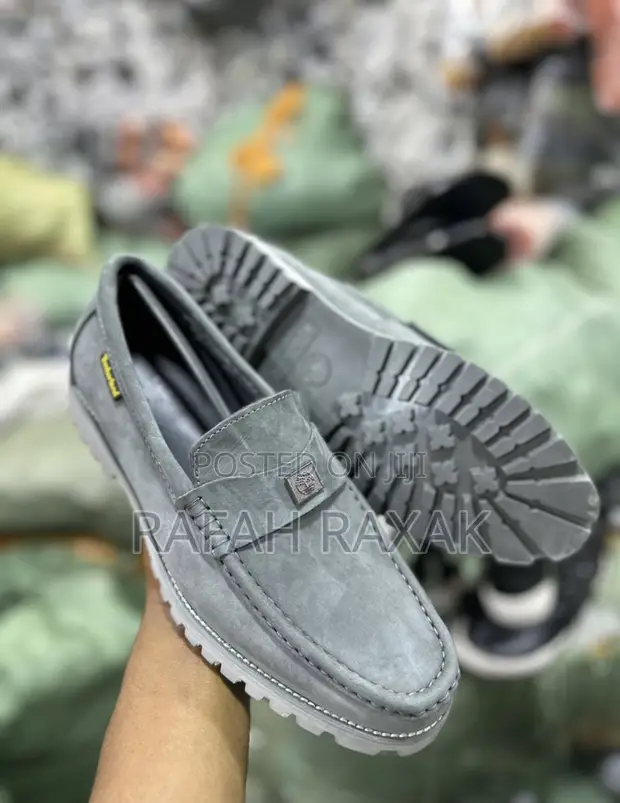 Original Grey Leather Casual Timberland Moccasin Loafers in