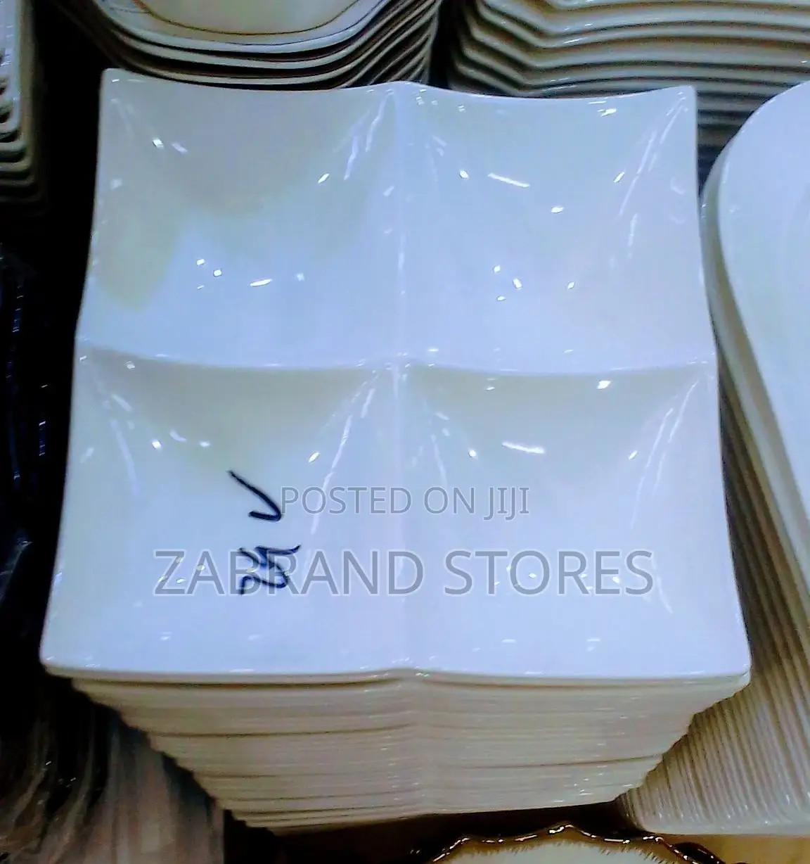 White Partitioned Dinner Plates 12pcs