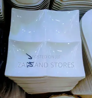 White Partitioned Dinner Plates 12pcs