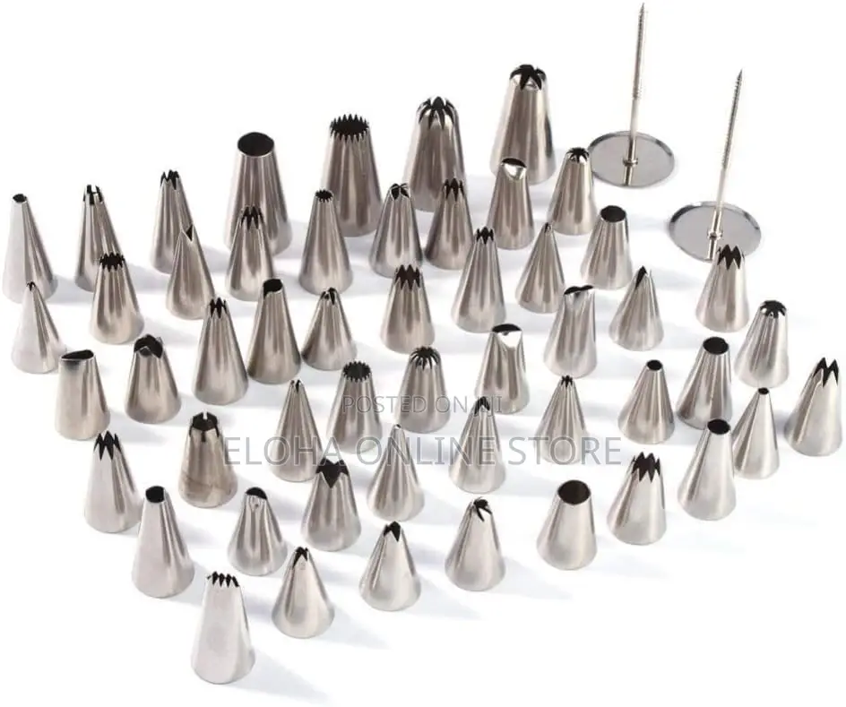 Steel 52-Pieces Icing Nozzles Tips Nozzle Cake Decorating