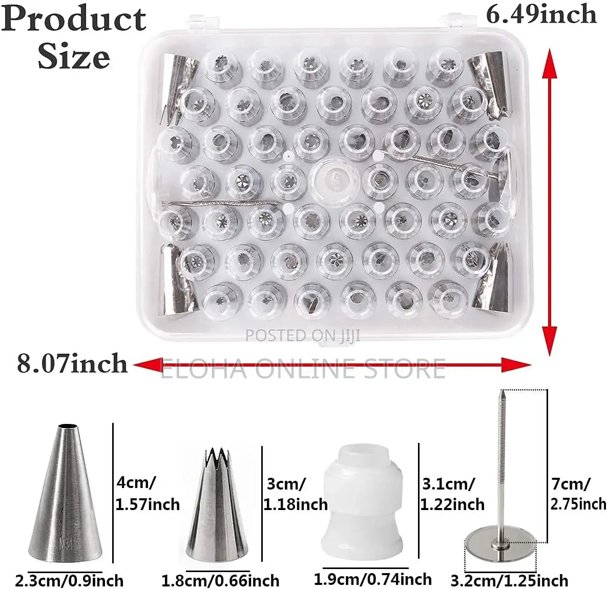 Steel 52-Pieces Icing Nozzles Tips Nozzle Cake Decorating