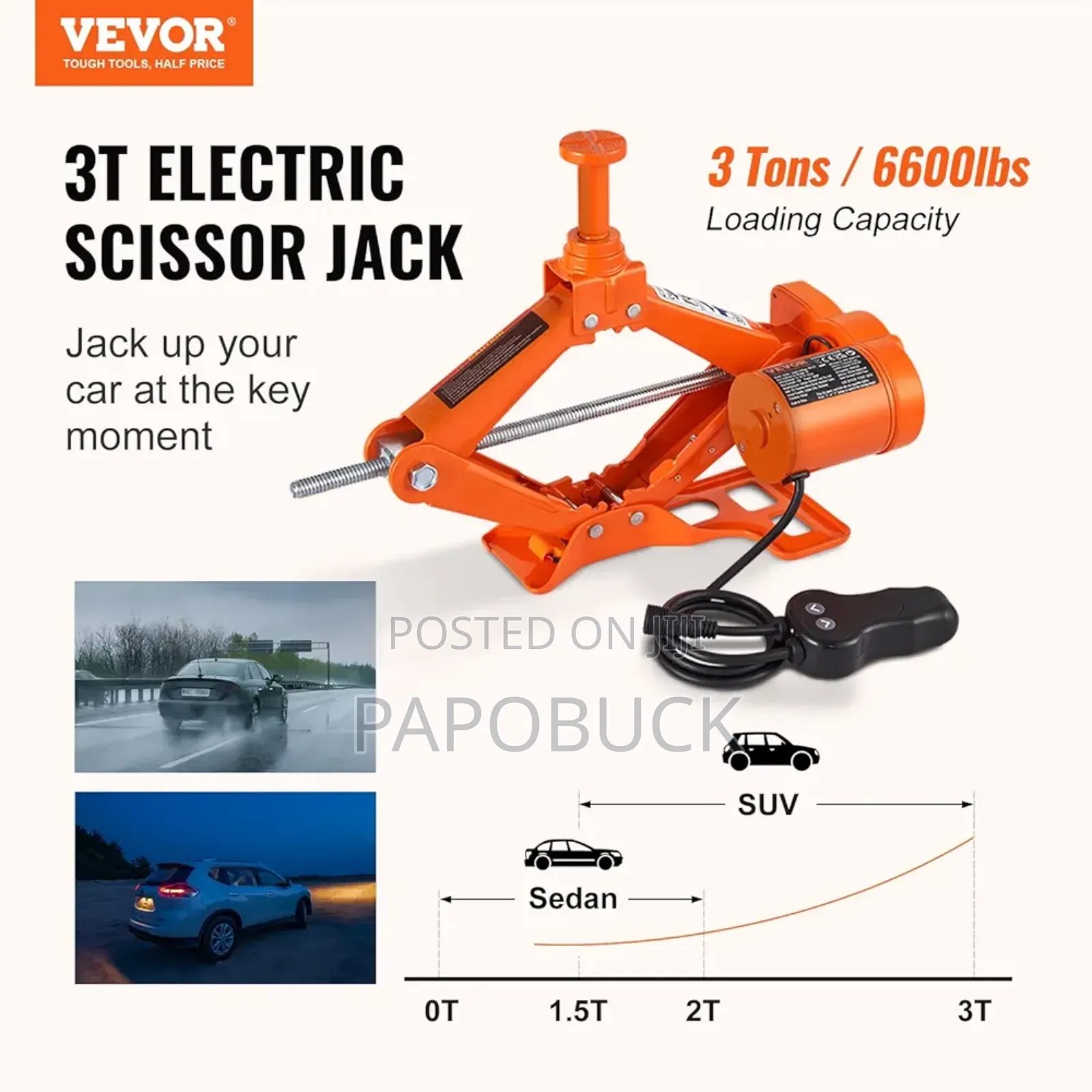 3 Tons Electric Car Jack