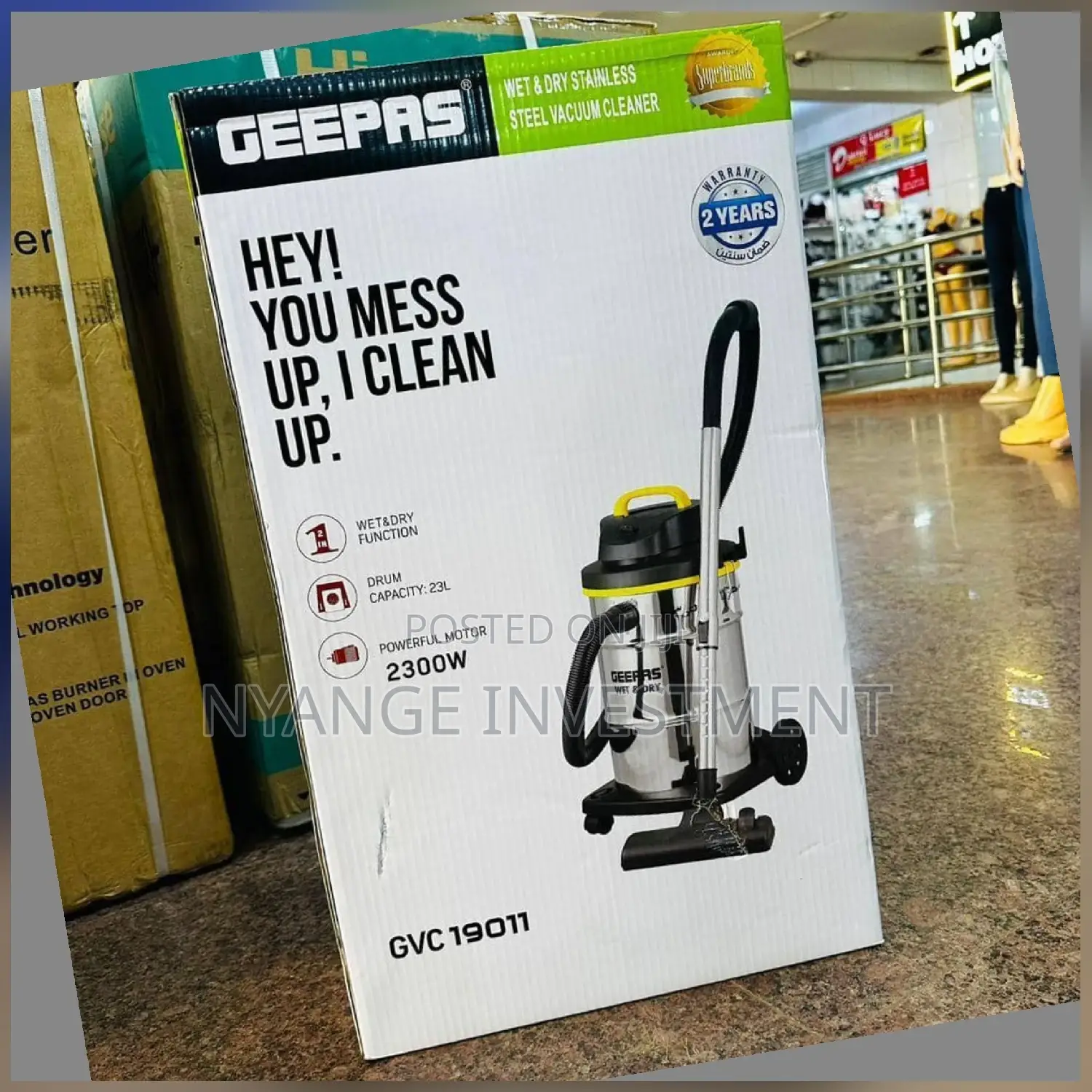 23 Litres Geepas Vacuum Cleaner. Vacuum Cleaner.